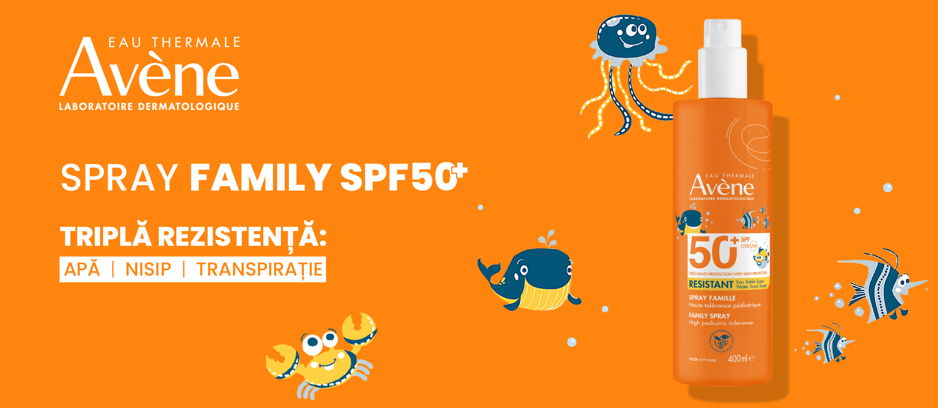 Avene Spray Family SPF50+ pentru întreaga familie